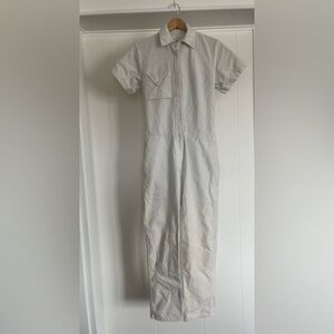White Cotton Utility Jumpsuit